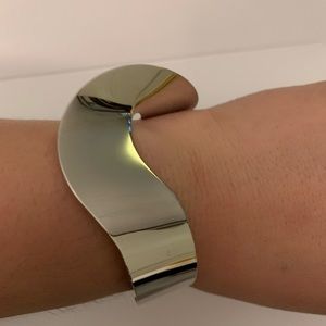 Swirled stainless cuff bracelet
